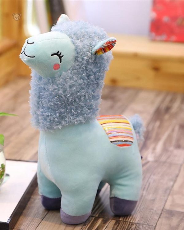 Lama doux en peluche aux couleurs arc-en-ciel