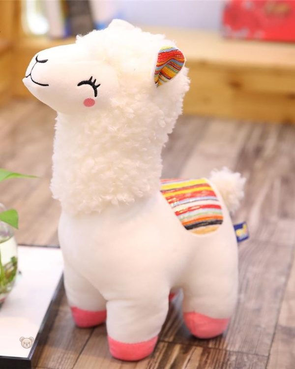 Peluche lama multicolore idéale pour les câlins