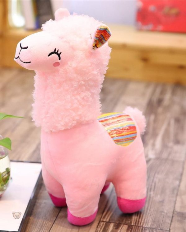 Lama en peluche, compagnon coloré et réconfortant pour enfants