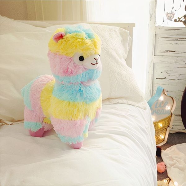 Peluche douce et colorée en forme de lama