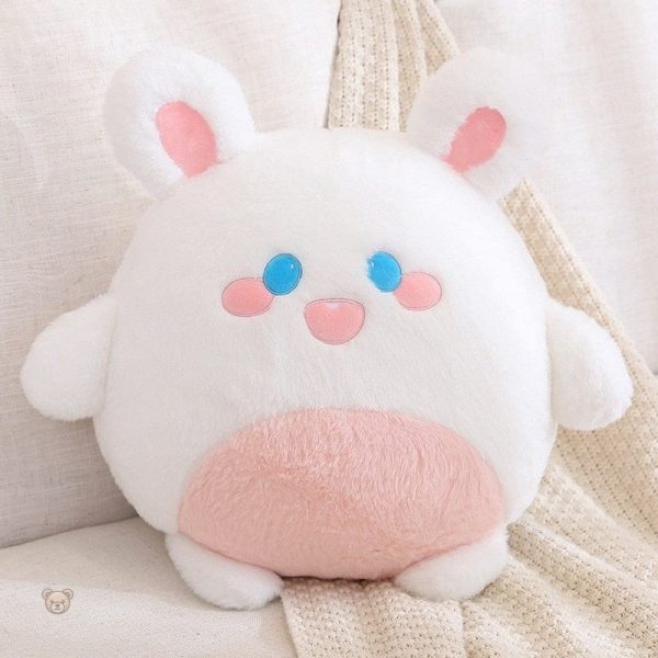 peluche-lapin-blanc-et-rose-1 Peluche lapin blanc et rose douce et câline