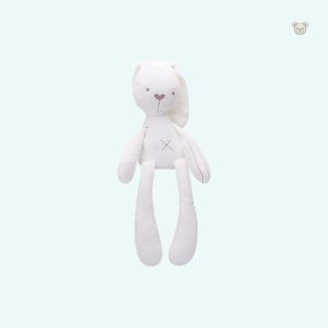 Peluche lapin blanc et rose douce pour enfant
