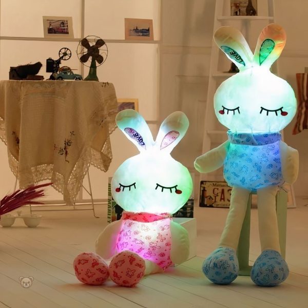 Peluche lapin doux bleu, accessoire apaisant pour la chambre d'enfant
