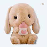 Peluche lapin doux avec biberon câlin pour enfant