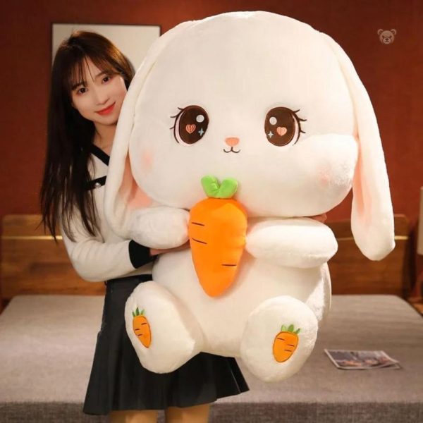 Jouet en peluche lapin avec carotte pour enfants