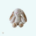 Peluche lapin doux avec oreilles fleuries pour enfants