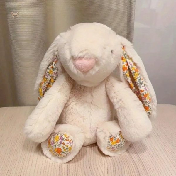 Peluche printemps lapin aux oreilles colorées
