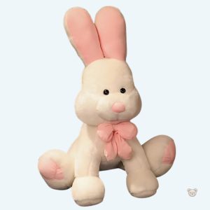 Peluche lapin géant blanc doux pour câlins d'enfant