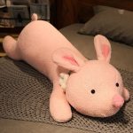 Peluche lapin géant rose doux et câlin