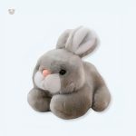 Peluche lapin gris doux pour enfant