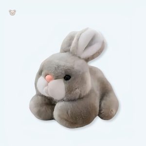 Peluche lapin gris doux pour enfant