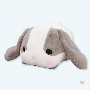 Peluche lapin gris doux et moelleux pour câlins d'enfants