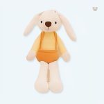 Peluche lapin jaune douce pour câliner lors de Pâques