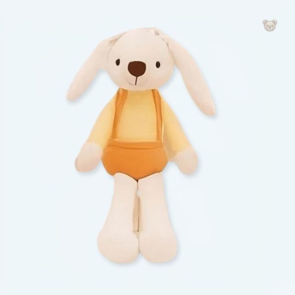 Peluche lapin jaune douce pour câliner lors de Pâques