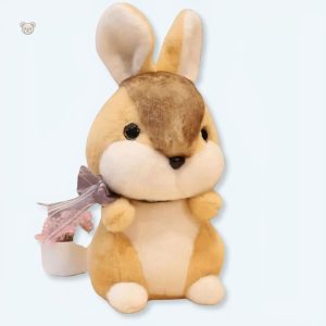 Peluche lapin doux beige pour câlins d'enfants