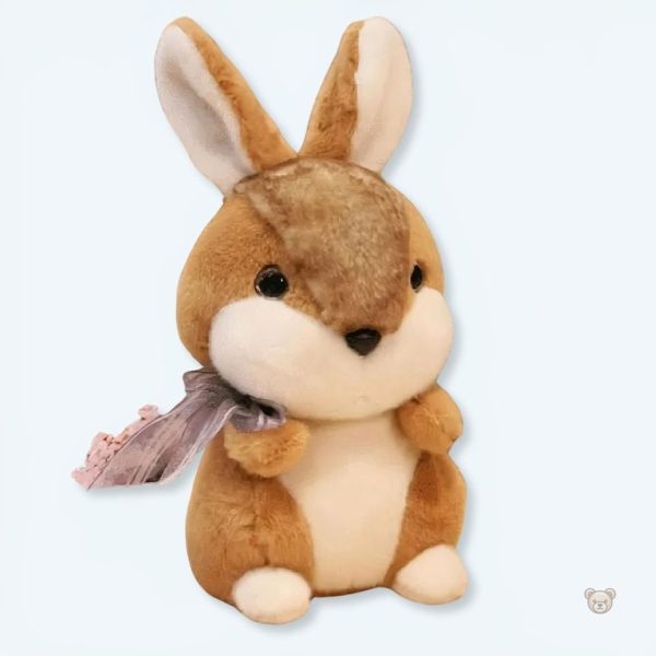 peluche-lapin-lievre-marron-doux-calin-enfant-univers-bois-1 Peluche lapin marron doux pour enfants