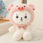 Peluche lapin déguisé, doux et coloré pour les enfants