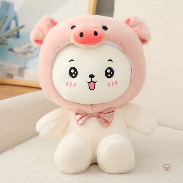 peluche-lapin-qui-se-deguise-1 Peluche lapin déguisé, doux et coloré pour les enfants