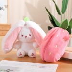 Peluche douce en forme de lapin, amusante à manipuler