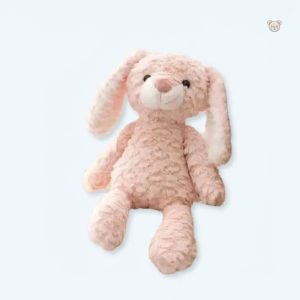 Peluche lapin rose douce pour câlins d'enfant