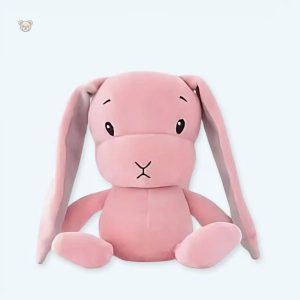 Peluche lapin rose aux longues oreilles pour Pâques