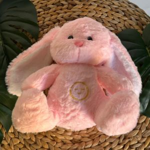Peluche douce lapin rose à lumière douce