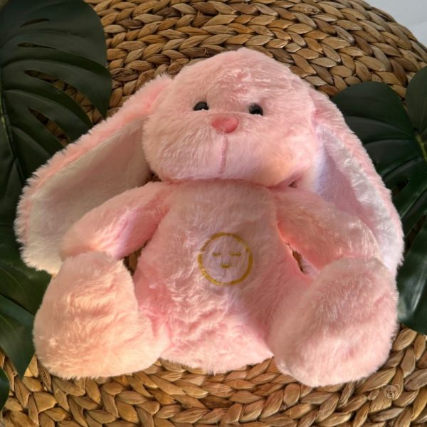 Peluche douce lapin rose à lumière douce
