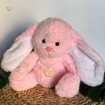 Veilleuse pour enfant : peluche lapin rose réconfortante