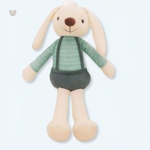 Peluche lapin vert doux pour câlins enfant au printemps