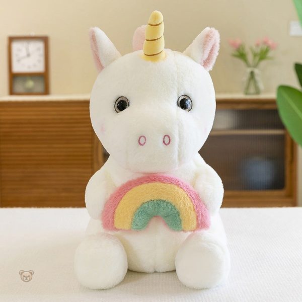 Licorne en peluche arc-en-ciel, compagnon tendre et mignon
