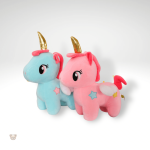Peluche licorne avec corne dorée, douce et colorée
