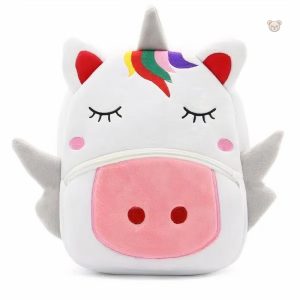 Sac à dos licorne magique pour enfant, peluche blanche et douce