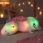 Peluche magique licorne, lumière douce pour rêver