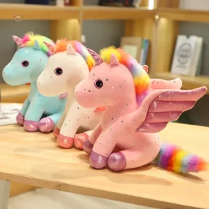 Licorne bleue douce et colorée pour câlins