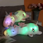 Peluche veilleuse licorne bleue, douce et réconfortante