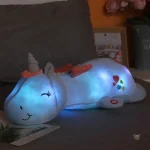 Licorne bleue en peluche, veilleuse apaisante pour la nuit