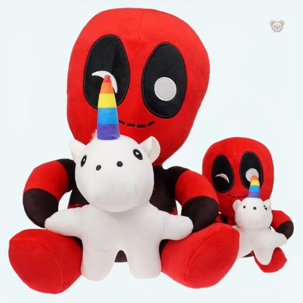 peluche-licorne-deadpool-douce-caline-multicolore-fun-1 Peluche licorne Deadpool douce et câline multicolore