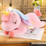 Peluche douce licorne arc-en-ciel pour enfants