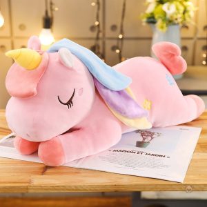 Peluche douce licorne arc-en-ciel pour enfants