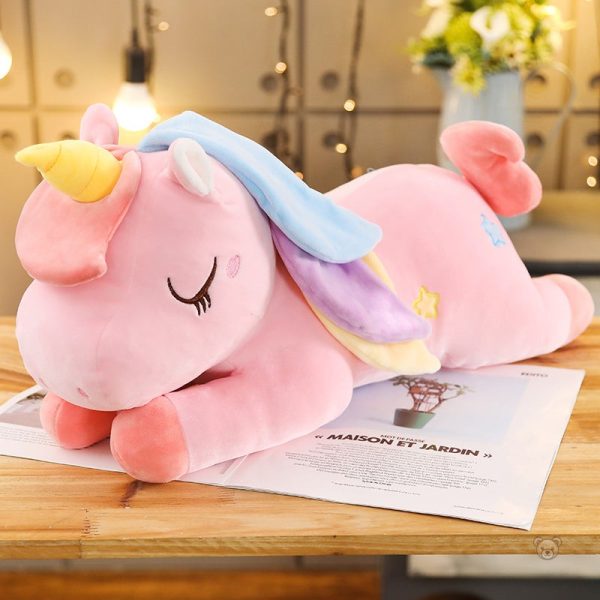 Peluche douce licorne arc-en-ciel pour enfants