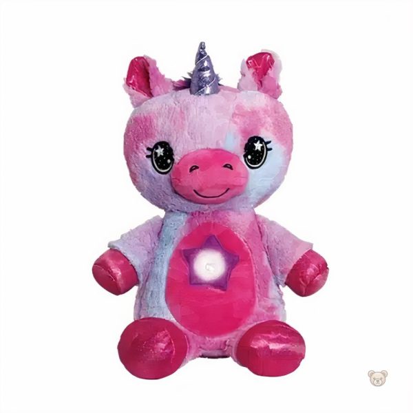 Accessoire de chambre féerique avec une peluche licorne rose