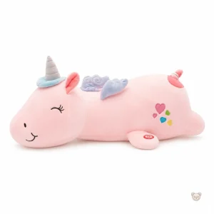 Peluche licorne rose lumineuse et magique pour enfants