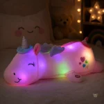 Veilleuse licorne douce en peluche, décoration nocturne
