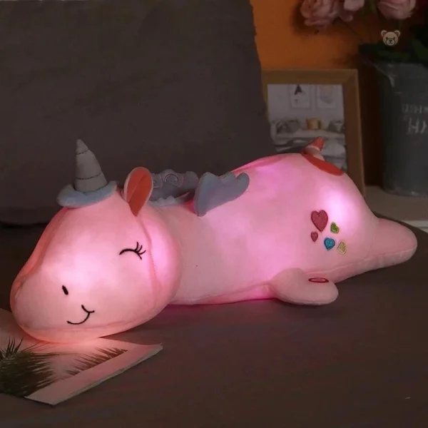 Peluche rose, veilleuse magique pour un sommeil apaisant