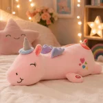 Licorne lumineuse en peluche, compagnon réconfortant pour les nuits