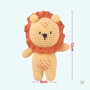 Lion en peluche doux pour enfants, style safari