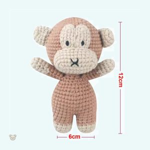 Peluche roi lion, design crochet, ambiance tropicale