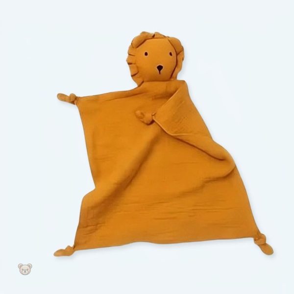 peluche-lion-mousseline-coton-doux-enfant-calin-jungle-1 Peluche lion douce en mousseline pour câlins d'enfants