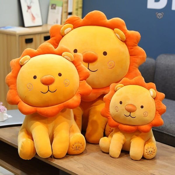 peluche-lion-orange-content-1 Peluche lion orange souriant