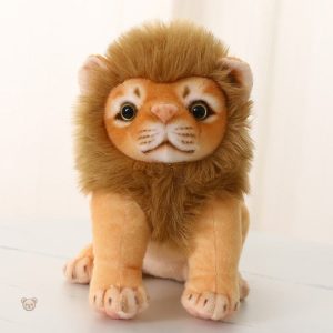 Peluche lion à crinière douce et câline